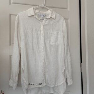 Old Navy The Boyfriend Shirt, Button Up, White, Size M